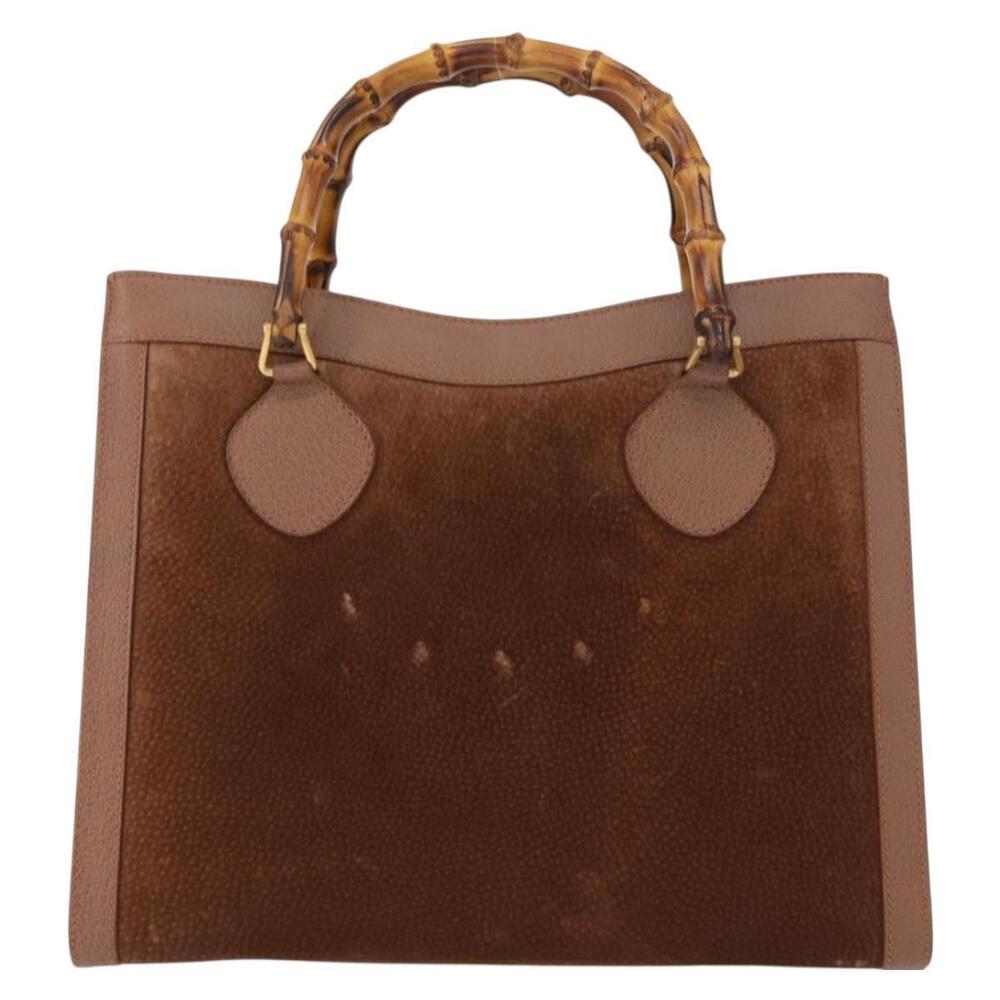 GUCCI Bamboo Hand Bag Suede Brown Gold 002 1186 2060 Auth 155190 - Picture 13 of 16